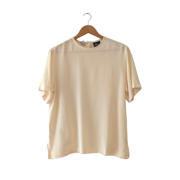 Vtg Liz Sport Cream Shell Top Small Career Workwear Office Ready Capsule Piece - Picture 8 of 8